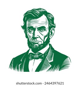 Portrait of Abraham Lincoln. vector illustration