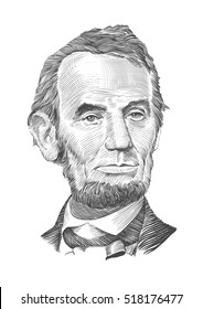 Retrato de Abraham Lincoln. Ilustração vetorial .eps10.