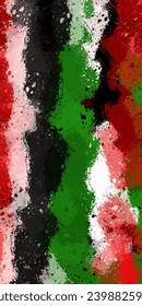 Portrait abstract background, with blue, red, black and green
