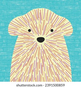 Portrait of abstract dog. Geometric pattern. Postcard with pet head