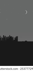 Portrait abstract silhouette city background black grey tone vector