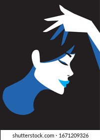 portrait of abstract young woman vector illustration design
