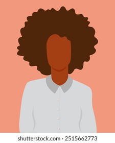 retrato de mulher afro-americana com cabelo grande afro, ilustração de mulher de negócios, ilustração em estilo plano	