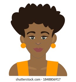 Portrait African American Young Woman Avatar Stock Vector (Royalty Free ...