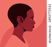 Portrait of an African boy. The child’s face in a profile. Avatar of a schoolboy. Side view. Vector flat illustration