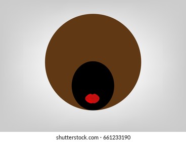 portrait African Woman, dark skin female face on isolated background