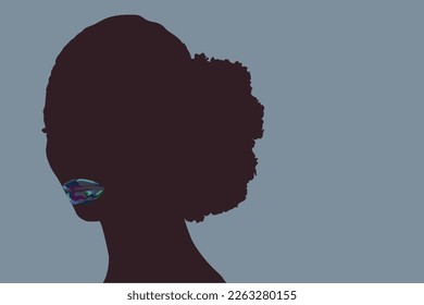 portrait of an African woman, nationality, black woman's face, icon for a website, beauty salon
