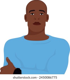 Portrait of an African-American man in a blue sweater