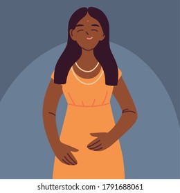 portrait of afro woman wearing casual clothes vector illustration design