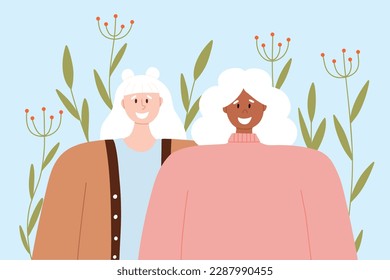 Portrait of an albino women. Vector illustration of a women with albinism. International Albinism Awareness Day. Albinism. Genetic rare disorder.