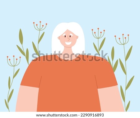 Portrait of an albino womn. Vector illustration of a woman with albinism. International Albinism Awareness Day. Albinism. Genetic rare disorder.
