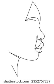 Portrait along the lines. The modern art of minimalism. Continuous line, drawing of established faces and hairstyles, fashion concept, minimalist female beauty, vector illustration.