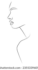 Portrait along the lines. The modern art of minimalism. Continuous line, drawing of established faces and hairstyles, fashion concept, minimalist female beauty, vector illustration.