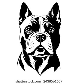 Portrait of a American Bully Dog Vector isolated on white background, Dog Silhouettes. svg