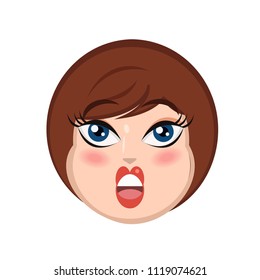 Portrait of the amused girl in anime style. Vector illustration.