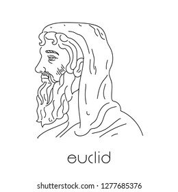 Portrait of ancient greek mathematician Euclid. 