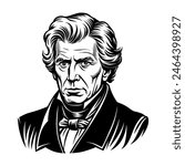 
Portrait of Andrew Jackson. vector illustration