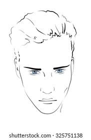 portrait of an angry man. sketch