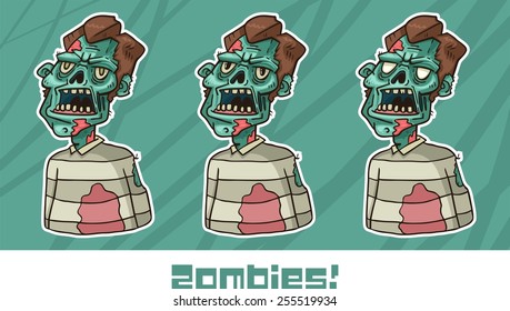 portrait of an angry zombie set