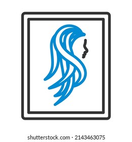 Portrait Art Icon. Editable Bold Outline With Color Fill Design. Vector Illustration.