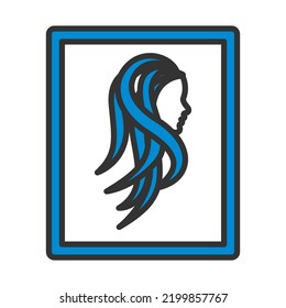 Portrait Art Icon. Bearbeitbare, fette Rahmenlinie mit Farbfülldesign. Vektorgrafik.