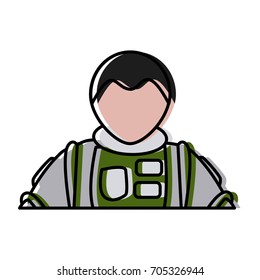 the portrait of astronaut man in a spacesuit exploring