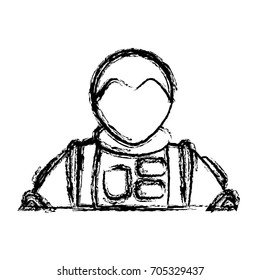 the portrait of astronaut man in a spacesuit exploring