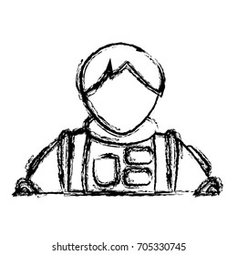 the portrait of astronaut man in a spacesuit exploring