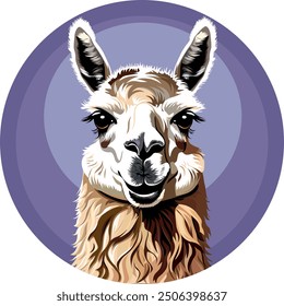 portrait avatar of a joyful llama