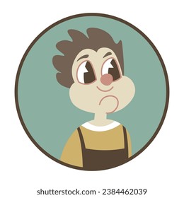 Portrait or avatar of man, isolated male personage posing for picture. Family tree members, uncle with serious expression on face. Social media image or icon. Vector in flat style illustration