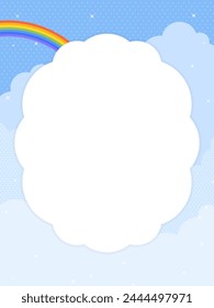 fondo de retrato de cielo azul con arco iris y nubes