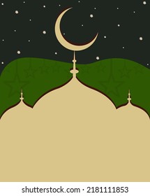 Portrait background mosque in islamic new year for backdrop, banner and greeting card
