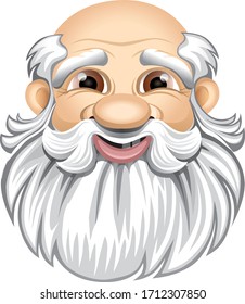 Portrait of a bearded grandfather. Vector drawing.