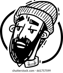 Portrait of a bearded hipster