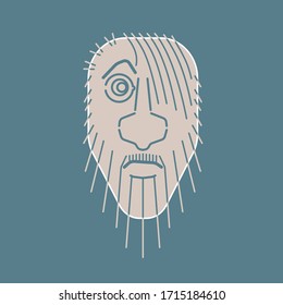 Portrait of Bearded Man Face