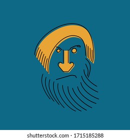 Retrato de cara de hombre con barba