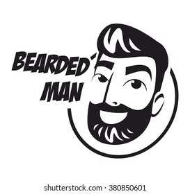 portrait of a bearded man logo