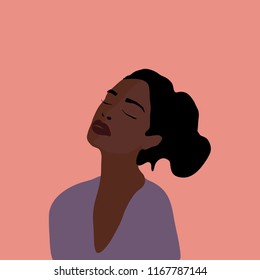 Portrait of a beautiful African America woman with attitude in vector format Wearing sunglasses