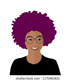 Portrait of a beautiful African America woman with attitude in vector format Wearing sunglasses