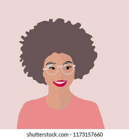 Portrait of a beautiful African America woman with attitude in vector format Wearing sunglasses