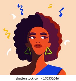 Portrait of a beautiful African America woman with attitude in vector format