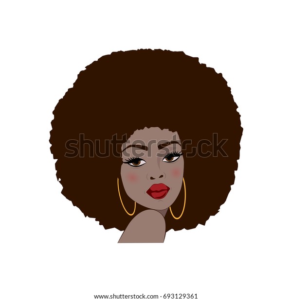 Portrait Beautiful African America Woman Attitude Stock Vector (Royalty ...