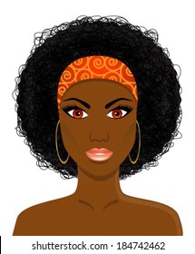 Portrait of a beautiful african black woman on white background