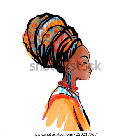 Portrait of beautiful African woman with earring (profile view) 