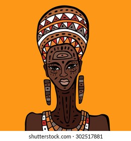 African Woman Sketch Profile Portrait On Stock Vector (Royalty Free ...