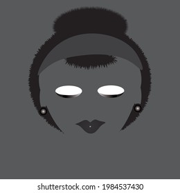 Portrait of a beautiful African woman Vector illustration in flat style.

