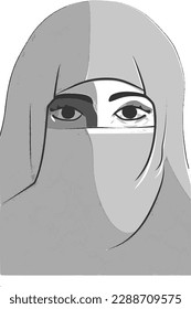 Portrait of a beautiful Arab woman, vector graphics.