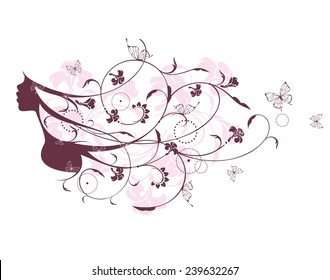 Portrait of a beautiful fantasy girl  isolated on a white background