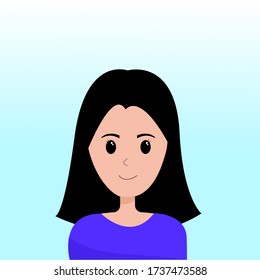 Female Face Avatar Beautiful Girl Portrait Stock Vector (Royalty Free ...