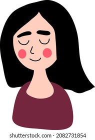portrait of a beautiful girl with black hair.